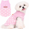 DaFuEn Dog Sweater, Dog Fleece Vest Winter Coat for Boy Girl, Pet Clothes Pullover, Soft Stretchy Puppy Sweater, Yorkie Teacup Chihuahua Jacket (Pink Polka Dots, S)
