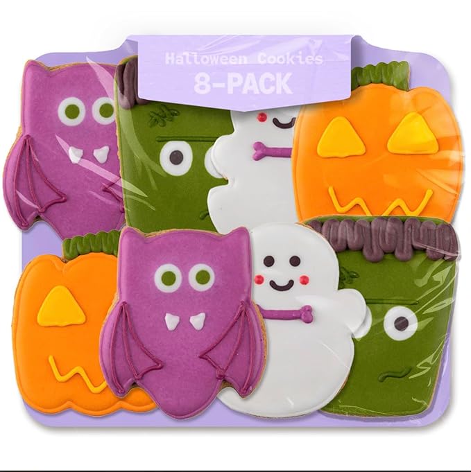 Monster Gift | Hand-Decorated Dog Cookies – 8 Pack in Gift Box | Extra Large Dog Treats 62g Cookie, Monster Biscuits, Vegan Snacks for Dogs, Gifts for Dogs