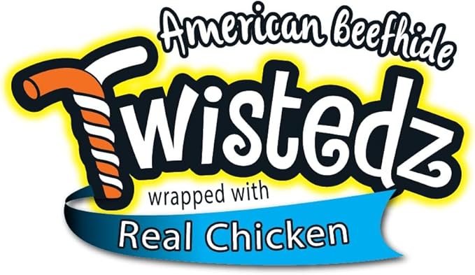 Pet Factory Twistedz American Beefhide 5" Chip Rolls Dog Chew Treats w/Real Chicken Meat Wrap - 8 Count/2 Pack