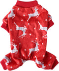 XIAOYU Christmas Dog Pajamas Soft Warm Pet Clothes Cat Apparel Winter Holiday Costumes for Small Dog Cat, Christmas Deer, XL