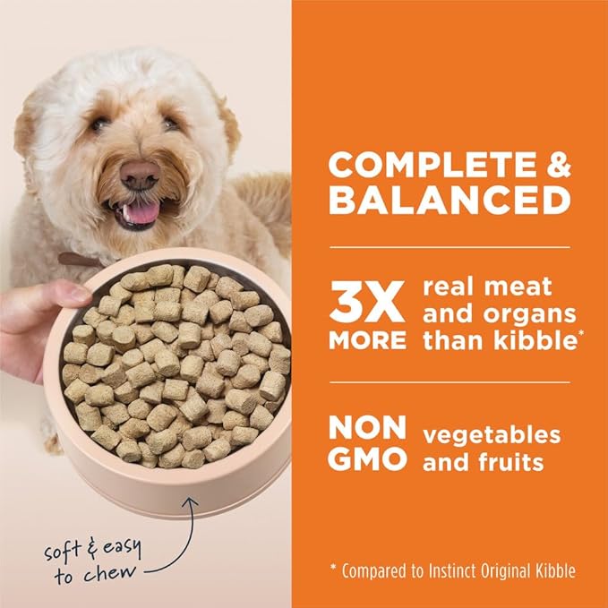 Instinct Freeze Dried Raw Meals, Natural Dry Dog Food, Grain Free - Grass Fed Lamb, 3 oz. Bag