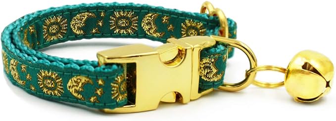 waaag Pet, Moons Stars Suns Dog Collar Cat Collar, Multiple Designs Crescent Celestial Dog Cat Collar Leash Harness XX-Small (Pack of 1)