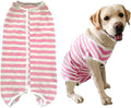 Dog’s Recovery Suit Post Surgery Shirt for Female Male Dog, E-Collar Alternative Wound Protective Clothes (Pink White stripe-4xl)