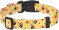 Dog Collar with Bohemia Floral Tribal Geometric Patterns - Soft Ethnic Style Collar Adjustable for Small Medium Large Dogs(Bee,S)