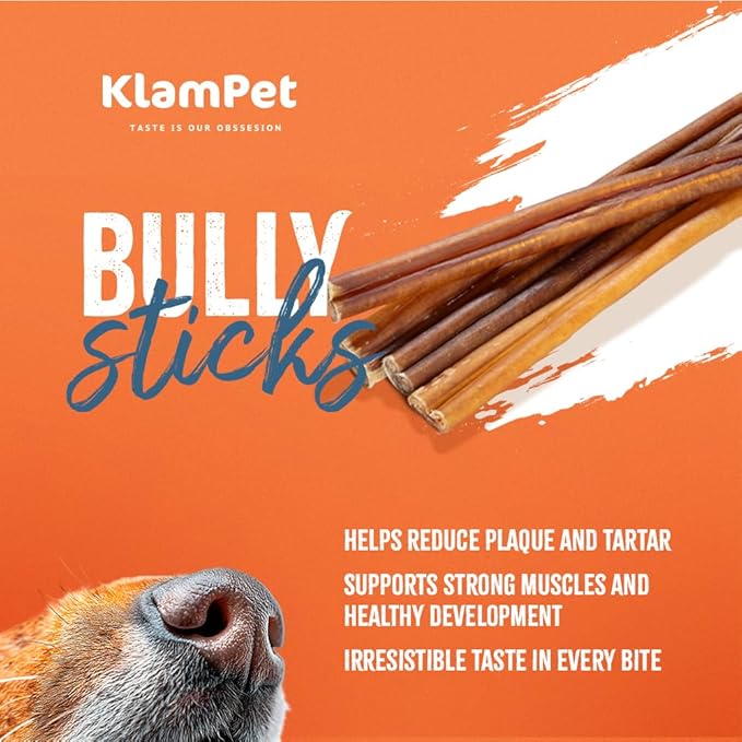 Bully Sticks for Dogs – 12" (10 Pack) 100% Natural Single-Ingredient Beef Dog Chews – Long-Lasting, Low Odor & Fully Digestible – Supports Dental & Joint Health (12" (10 Pack))