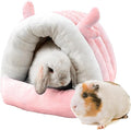 Guinea Pig Hideout, Warm Bed for Guinea Pig,Rabbits, Chinchillas, Guinea Pig Bed, Cozy Small Animal Winter Shelter (Pink, Large)