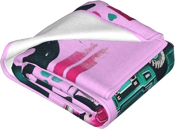 SweetFox Just A Girl Who Loves Trucks Blanket, Truck Decor Throw Blanket Gifts for Girls Boys Lovers Super Warm Soft Plush Fleece Flannel Winter Bedding Blankets for Kids Adults Men Women 60"X50"