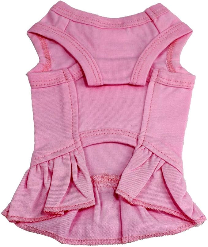 Pet Clothes Small Dog Clothing Blank Color Sport Dress T-Shirts Tee Dresses Tanks Top for Small Size Female Dogs Summer Spring Pet Costumes 100% Cotton (XL, Pink)