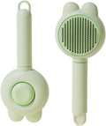 Pet Grooming Comb Steel pin Comb Golden Retriever Teddy pet Supplies pin Comb Dog cat Hair Brush(Rabbit Ear Hair Removal Comb-Green)