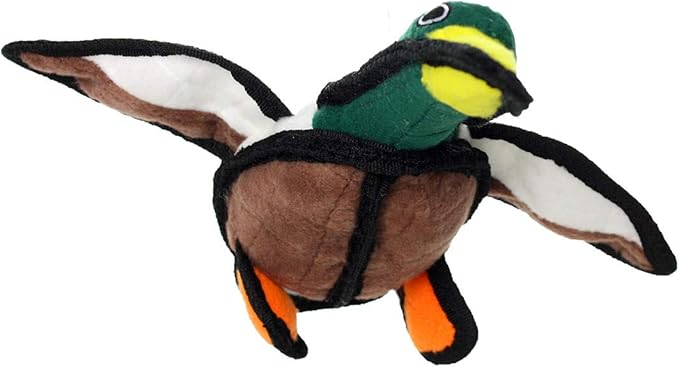 TUFFY - World's Tuffest Soft Dog Toy -Barnyard- Multiple Layers. Made Durable, Strong & Tough. Interactive Play (Tug, Toss & Fetch). Machine Washable & Floats. (Duck, Jr 2 Pack)
