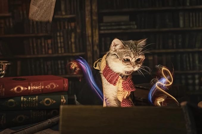 Dog Cat Costumes with Glasses and Neckties,Cosplay Costume Set Perfect for Party and Gifts for Cat Dog (Gryffindor, Medium)