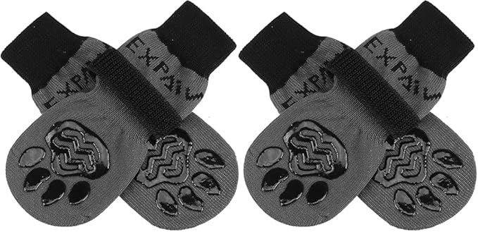 EXPAWLORER Anti Slip Dog Socks to Prevent Licking Paws, Dog Shoes for Hot Pavement, Dog Booties for Small Medium Large Senior Dogs, Traction Control Boots & Paw Protectors for Hardwood Floors
