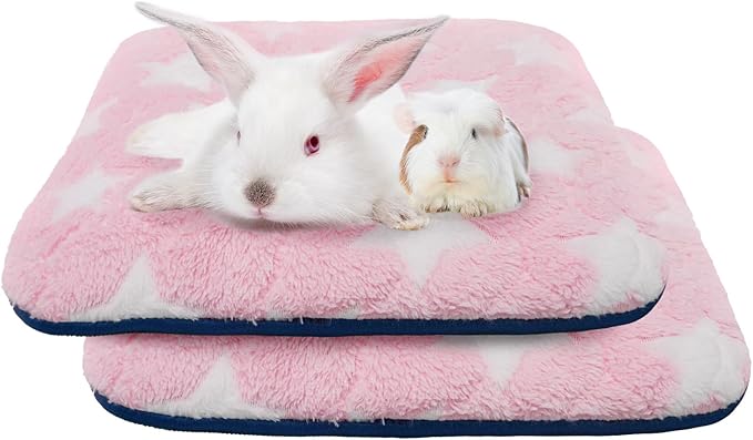 Homimp 2 Pack Guinea Pig Bed, Waterproof Reusable Small Animal Bed,Super Absorbent Pee Pad Mat for Rabbit Bunny Hamster Rat Hedgehog Chinchilla,Washable Fleece Cage Liners 12"x12"
