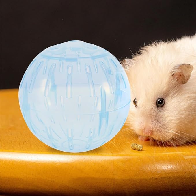 POPETPOP Hamster Running Ball Toy 4 Inch Transparent Exercise Sphere for Small Pets Gerbils Chinchillas Lightweight Portable Activity Ball