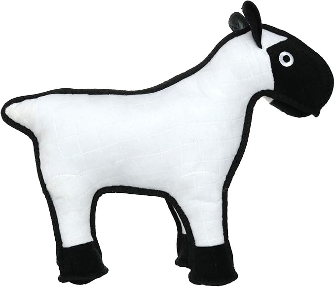 TUFFY - World's Tuffest Soft Dog Toy -Barnyard- Multiple Layers. Made Durable, Strong & Tough. Interactive Play (Tug, Toss & Fetch). Machine Washable & Floats. (Sheep, Large 2 Pack)