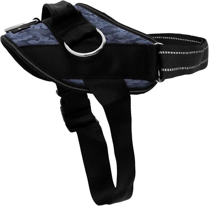 ShawnCo Essential Dog Harness, No-Pull Pet Vest with 3 Leash Clips, No Choke, Reflective, Adjustable and Padded, for Easy Walking and Training for Small, Medium and Large Dogs (Dark Camo, Medium)