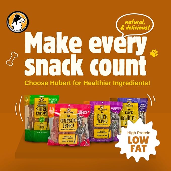 Hubert Pet Sweet Potato Fries Dog Treats, Single-Ingredient and Vegan, All-Natural for All Breeds, No Additives, 1 lb Bag