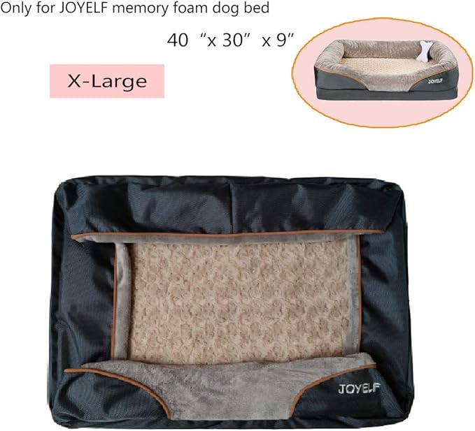 JOYELF X-Large Memory Foam Dog Bed Replacement Cover for 40'' x 30''