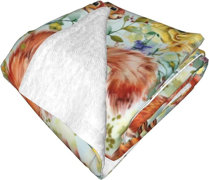 Squirrel Blanket Gifts for Women Men Adults Squirrel Lovers, Animal Plush Fleece Throw Blankets, Cozy Soft Warm Bedding Decor for Sofa Living Room Travel 50"x60"