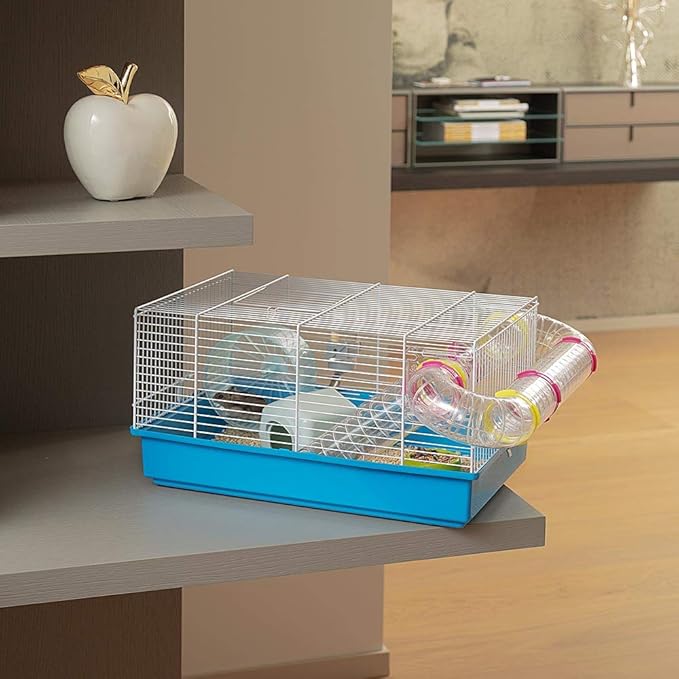 Ferplast Paula Small Hamster Cage | Fun & Interactive Cage Measures Measures 18.11L x 11.61W x 9.6H & Includes All Accessories