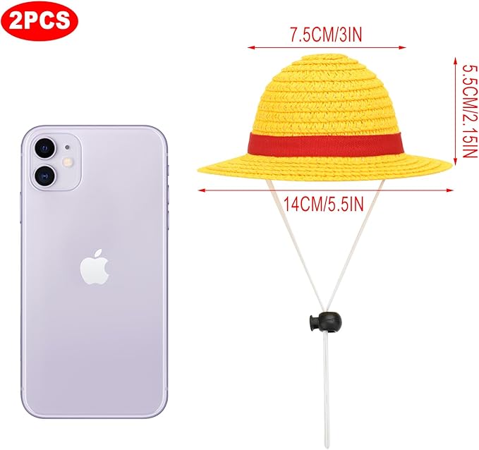 Beautyflier Pet Straw Hat Party Decorations Halloween Cosplay Cap Puppy Pet Dog Cat Holiday Costume for Small Dog Cat (Beige + Yellow)
