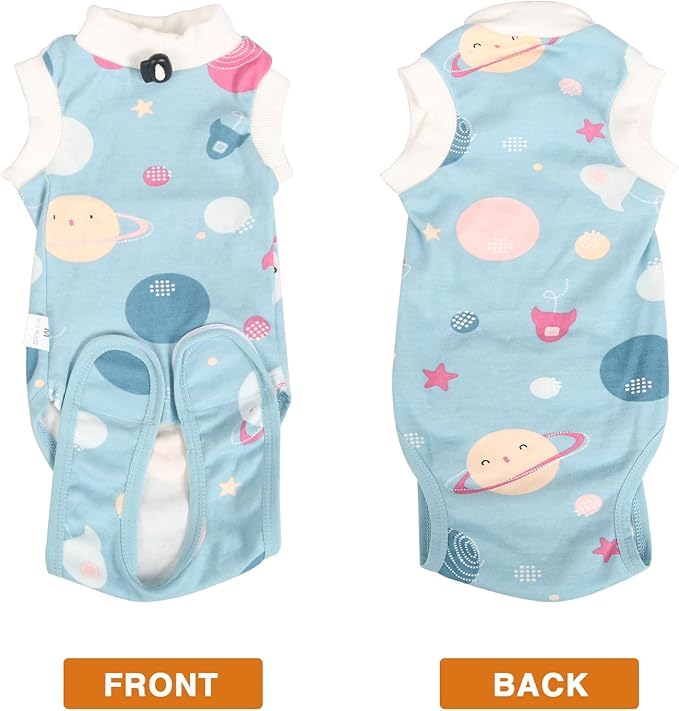 Cat Surgery Recovery Suit, Anti Licking Postoperative Onesie with Roll-Up Design, Soft Breathable Bodysuit Shirt for Female Spay Male Neuter Abdominal Wound Kitten E-Collar Cone Alternative