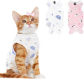 2 PCS Cat Recovery Suit Female Cat Onesie for Cats After Surgery Spay Abdominal Wounds, Kitten Surgery Recovery Suit Female Breathable E-Collar Alternative Kitten Onesie Anti Licking Medium