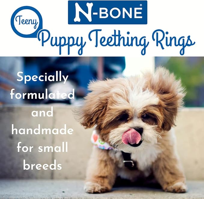 N-Bone Teeny Puppy Teething Rings Chicken Flavor / 4.6oz, 7 Count (Pack of 2)
