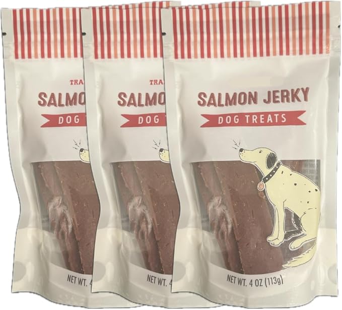 Trader Js Salmon Jerky Dog Treats 3 Count (4 oz, Salmon Jerky)