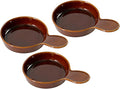 Havniva Ceramic Wide Whisker Friendly Cat Dishes, Set of 3 Ceramic Cat Bowls with Handle, Anti-Slip Indoor Kitten Feeding Food& Water Dish to Prevent Whisker Fatigue(3 Pcs, Caramel Brown)
