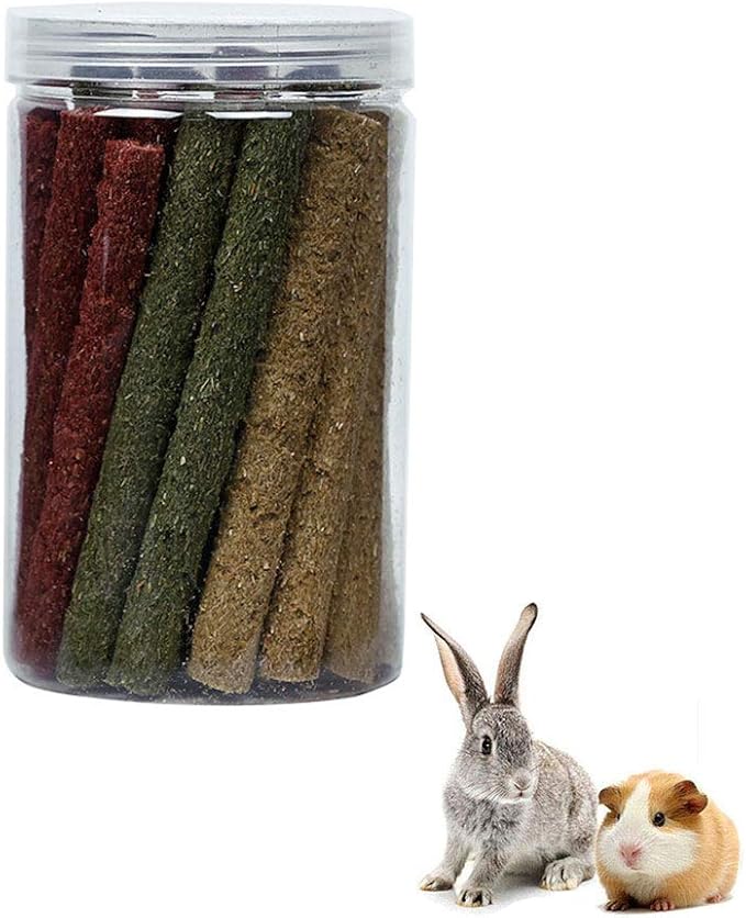 Oncpcare 25pcs Mixed Natural Grass Stick for Rabbit, Pet Chew Toys 3 Tastes of Combined Timothy Oat Beet, Molar Rod Small Pet Natural Snacks for Guinea Pigs, Rabbits, Bunny, Chinchilla, Hamsters