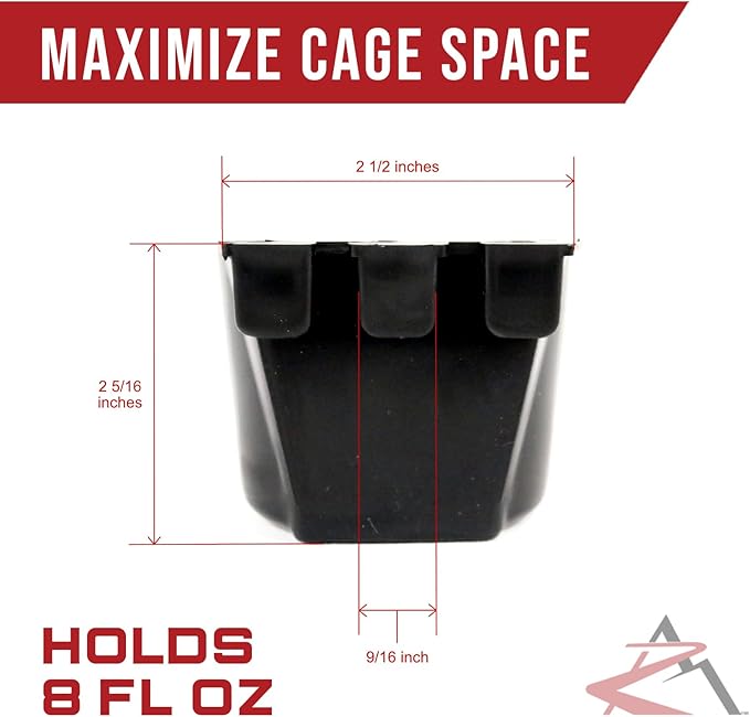 The ROP Shop 8oz Black Cage Cup for Feed & Water for Poultry Ducks, Birds, Hamsters