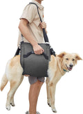 COODEO Dog Carry Sling, Emergency Backpack Pet Legs Support & Rehabilitation Dog Lift Harness for Nail Trimming, Dog Carrier for Senior Dogs Joint Injuries, Arthritis, Up and Down Stairs(XL, Black)