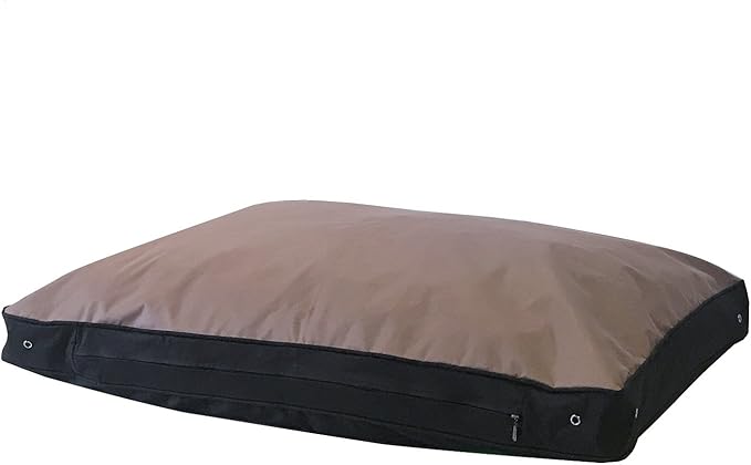 Durable Comfort Micro-Cushion Memory Foam Pet Dog Pillow Bed with Waterproof Liner + External Waterproof Oxford Fabric Cover for S,M,L Dogs- Complete Set (48x30 inches, Brown Color)