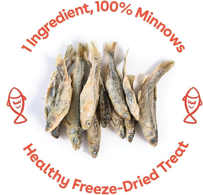 Pupford Freeze Dried Minnows for Dogs & Puppies - Healthy, Natural, Single Ingredient Dog Treats - Made in USA (1.5 oz)