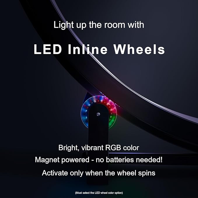 One Fast Cat - Cat Exercise Wheel - Gen. 7 - Safe 48" Diameter - Made in The USA - White Wheel with Tropical Frogs Foam Traction Pads and Light-Up LED Inline Wheels