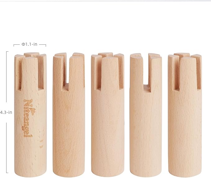 Niteangel Set of Beech Stilts for Elevating & Safely Setting Niteangel Multi-Chamber Series Maze House (Set of 5 Stilts (4.33'' H))