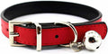 Metal Buckle Pet Collar with Bell Suit for Cats or Puppy Dogs White/Black/Red/Pink/Blue/Brown (M (Collar), Red)