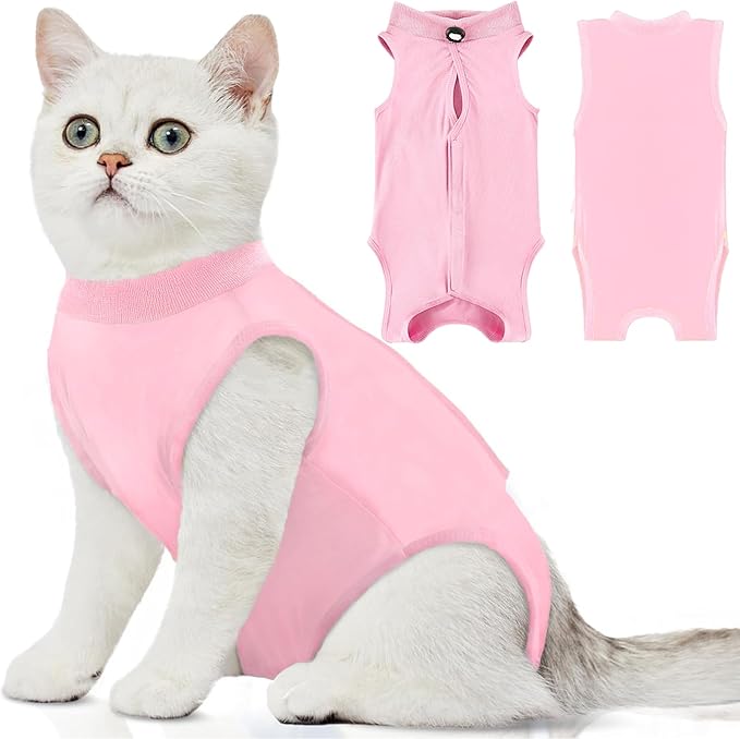 cat Recovery Suit Soft Cat Surgery Recovery Suit Female Cat Onesie for Cats After Surgery,Cone E-Collar Alternative Anti-Licking Protective Outfit Pet Surgical Recovery Pajama Suit