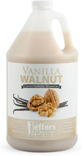 Jeffers Pet Vanilla Walnut Conditioning Dog & Cat Shampoo, 128 oz - Exfoliating Grooming Wash, Coconut Based Soap Free Formula, Walnut Oil & Vanilla Extract, Vitamins A D E, Concentrated Coat Care