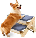 VEVOR Wood Pet Stairs, 2-Step Dog Stairs for Beds, Sofa & Cars, 110lbs Load Capacity, Floded Flat Design, Stable & Sturdy Cat & Dog Step Ladder for Small Medium Large Older Pet Puppy Essentials