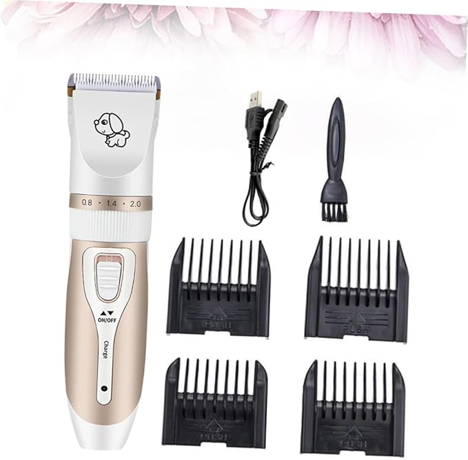 Sosoport Pet Hair Clipper Dog Grooming Tool Safe Head Design Noiseless for Dogs Cats Rabbits Set