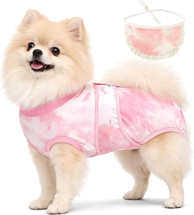 Dog Surgery Recovery Suit, E-Collar & Cone Alternative, Surgical Onesie for Dogs Cat Female Male After Spayed, Soft Body Suits Post Spay Neuter, Small Pet Anti Licking Abdominal Wounds Onesies,Onsie S