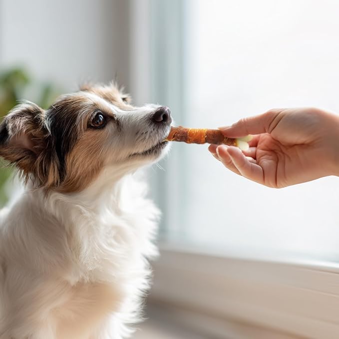Dog Treats, Double Flavor 4 Inch Dog Chews, Chicken and Duck Wrapped Calcium Bones, Rawhide Free Snacks for Small Dogs, 21.2 oz