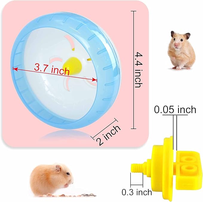 WishLotus Hamster Running Wheel, Silent Jogging Exercise Toy Hamsters Cage Accessory for Drawf Hamster Golden Silk Shih Tzu Bear (Blue)