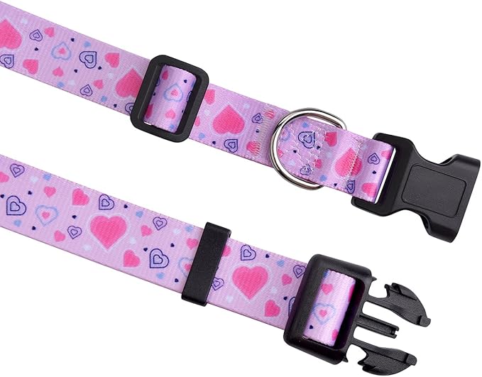 Dog Collar for Small Dogs Cats, Soft Comfy Pet Collar for Small Medium Large Dogs, Geometry Pattern for Boy Girl Puppy Dogs Cats(Love Cute,XS)