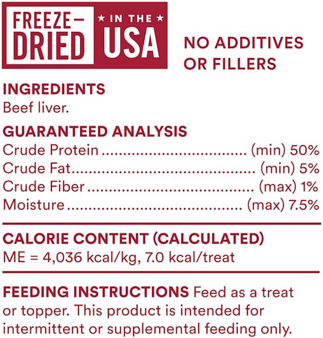 WholeHearted Beef Liver Freeze-Dried Dog Treats 9 oz.
