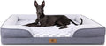 KSIIA Waterproof Dog Bed Orthopedic for Small Senior Dog Couch with Sides, Extra Thick Supportive Pet Bed Sofa with Soft Plush Cover and Non-Slip Bottom, 30 x 20 Inch, Grey