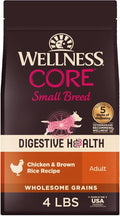 Wellness CORE Digestive Health Dry Dog Food, Small Breed, Wholesome Grains, Natural, Recipe for Dogs with Sensitive Stomachs, Chicken, (4-Pound Bag)