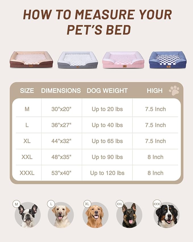 KSIIA Waterproof Dog Bed Orthopedic for Small Senior Dog Couch with Sides, Extra Thick Supportive Pet Bed Sofa with Soft Plush Cover and Non-Slip Bottom, 30 x 20 Inch, Blue